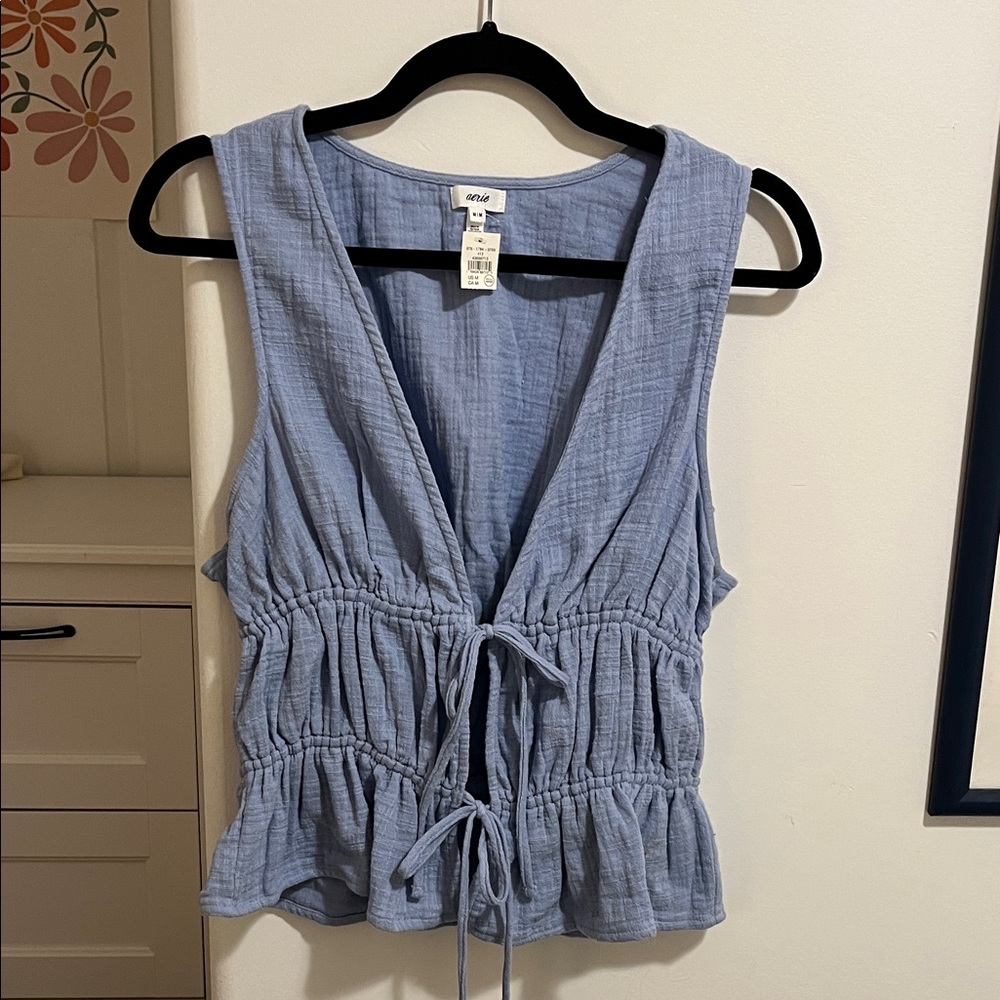 Aerie Light Blue Sleeveless Blouse